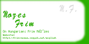 mozes frim business card